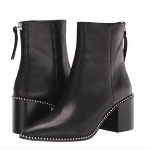 Steve Madden Women's Aquarius Ankle Boot - Black Leather Studded